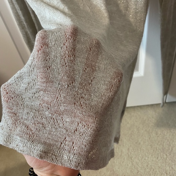 “Express” tan long sleeve blouse - Picture 3 of 4